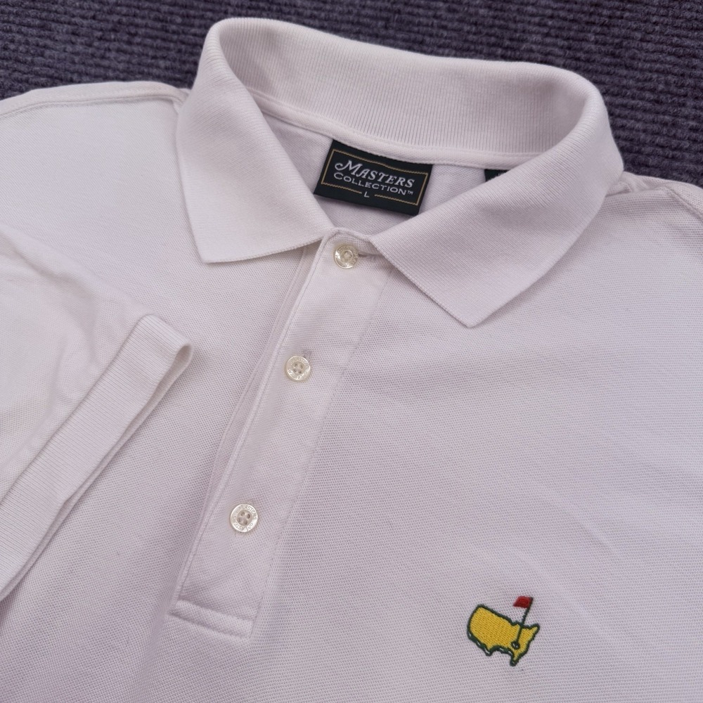 Vintage Masters Golf Polo Shirt Mens Large White Masters Collection Hong Kong